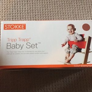Stokke Tripp trapp baby set high chair. Walnut